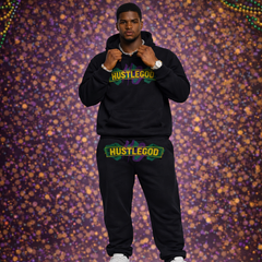 Black HGC Jogger Set Mardi Gras Edition