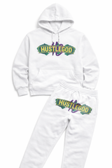 White HGC Jogger Set Mardi Gras Edition