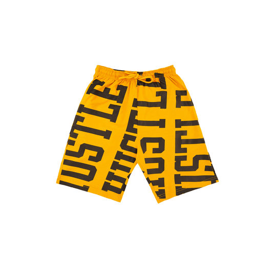 Yellow Black Letter HGC Shorts