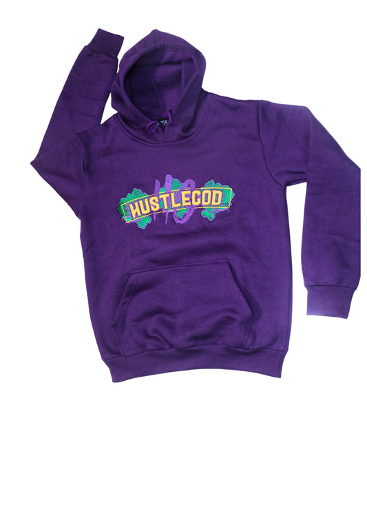 MARDI GRAS Hoodie Purple